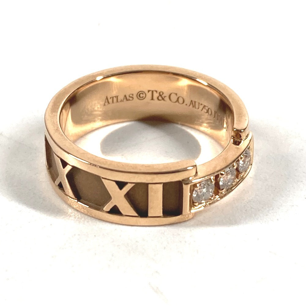 TIFFANY&Co. K18 金 18K アトラス 3P ダイヤ ダイヤモンド アクセサリー ジュエリー リング・指輪 Au750 レディース ピンクゴールド