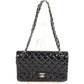 CHANEL キルティング CC ココマーク ロゴ マトラッセ25 マトラッセ 25 カバン フラップ 斜め掛け Wチェーン チェーンバッグ ショルダーバッグ エナメル レディース ブラック