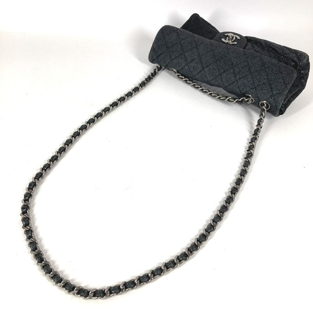 CHANEL マトラッセ キルティング CC ココマーク ロゴ カバン 斜め掛け Wチェーンバッグ ハンドバッグ 肩掛け ショルダーバッグ コーティングキャンバス ユニセックス ダークグレー系