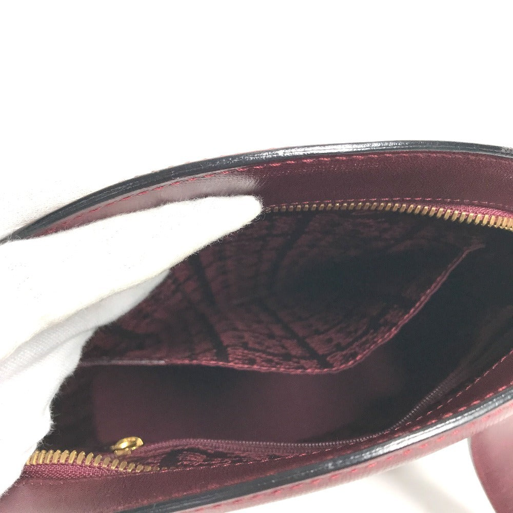 CARTIER ヴィンテージ ロゴ カバン ハンドバッグ トートバッグ ショルダーバッグ レザー ユニセックス ボルドー