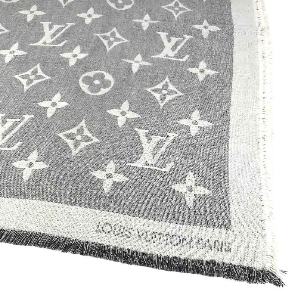 LOUIS VUITTON MP2412 モノグラム ジャイアント ロゴ ショール マフラー フリンジ ストール カシミヤ ユニセックス グレー系
