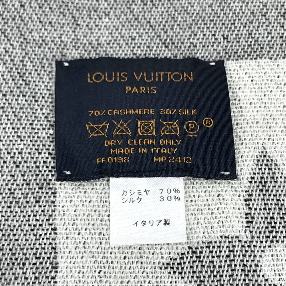 LOUIS VUITTON MP2412 モノグラム ジャイアント ロゴ ショール マフラー フリンジ ストール カシミヤ ユニセックス グレー系