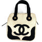 CHANEL CC ココマーク ロゴ マシュマロ カバン トートバッグ バイカラー ハンドバッグ キャンバス レディース ブラック
