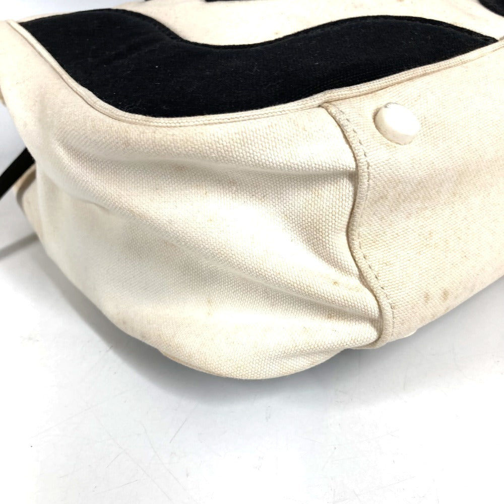 CHANEL CC ココマーク ロゴ マシュマロ カバン トートバッグ バイカラー ハンドバッグ キャンバス レディース ブラック