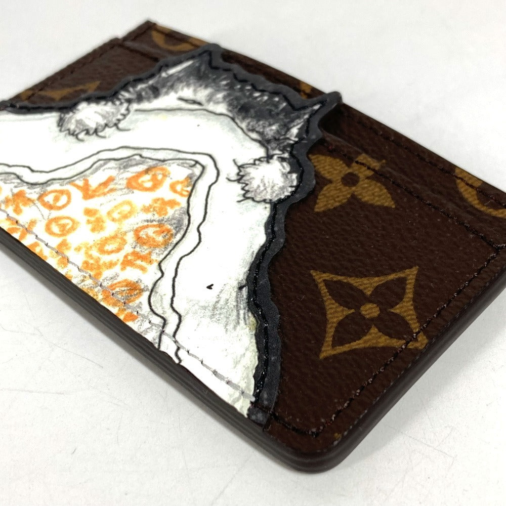 LOUIS VUITTON M15155 モノグラム 猫 ネコ キャット ポルトカルトキャットナップ 名刺入れ パスケース カードケース モノグラムキャンバス ユニセックス ブラウン