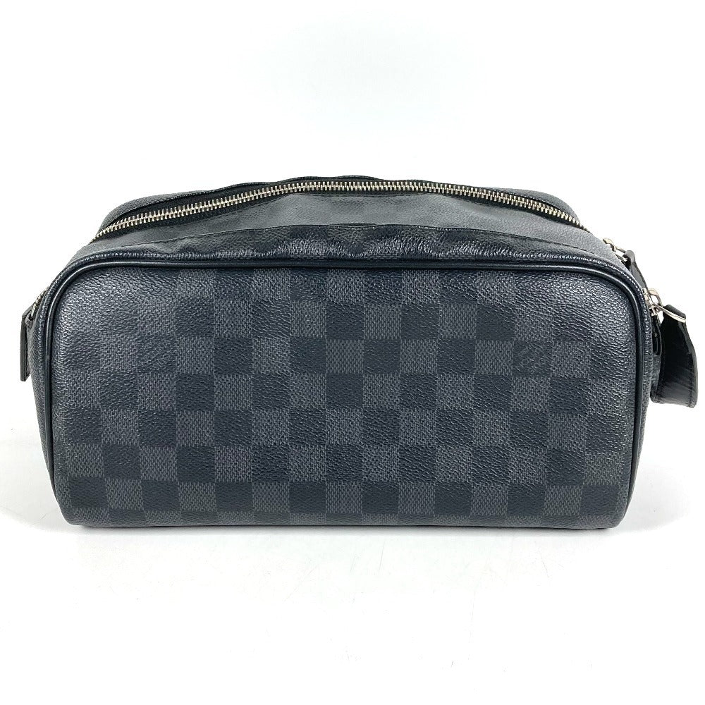 LOUIS VUITTON N40127 Damier Graphite Dopp Kit Dopp Kit Bag Pouch Clutch Bag Cluch Bag DamierGraphiteCanvas Black Used