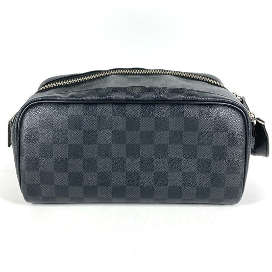 LOUIS VUITTON N40127 Damier Graphite Dopp Kit Dopp Kit Bag Pouch Clutch Bag Cluch Bag DamierGraphiteCanvas Black Used