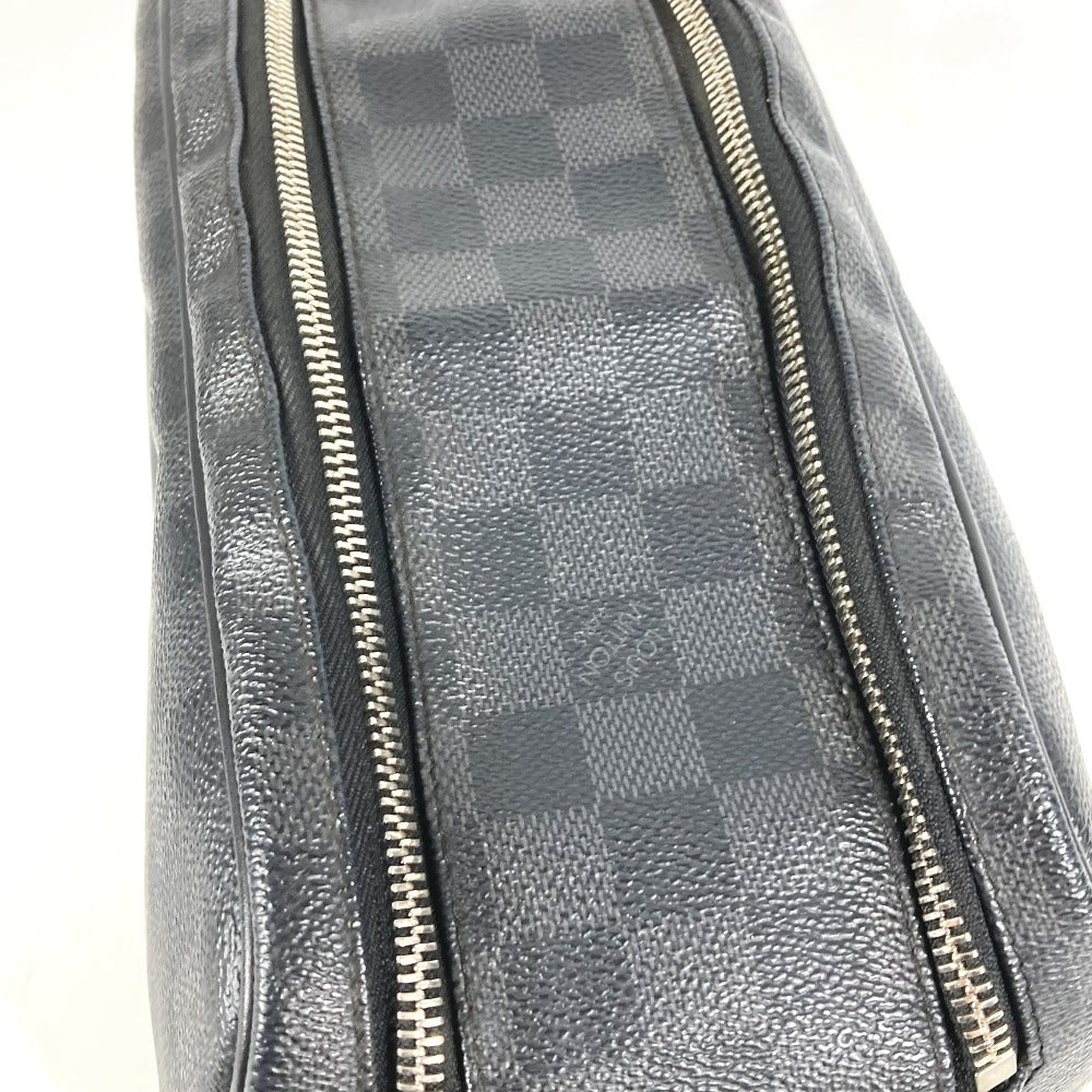 LOUIS VUITTON N40127 Damier Graphite Dopp Kit Dopp Kit Bag Pouch Clutch Bag Cluch Bag DamierGraphiteCanvas Black Used