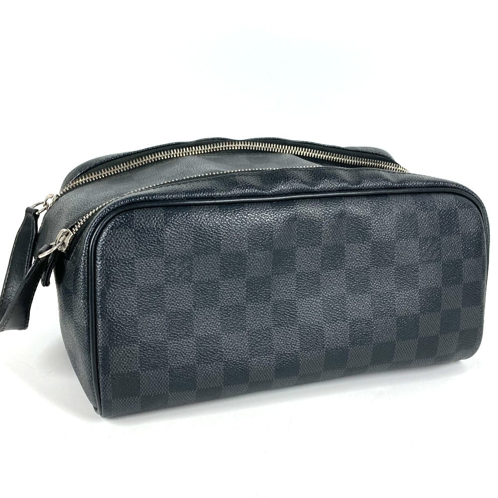 LOUIS VUITTON N40127 Damier Graphite Dopp Kit Dopp Kit Bag Pouch Clutch Bag Cluch Bag DamierGraphiteCanvas Black Used