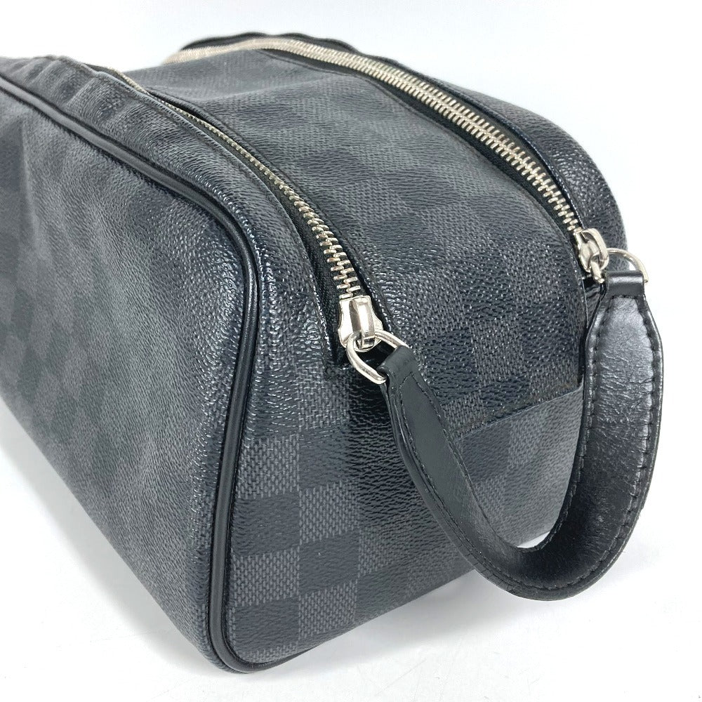 LOUIS VUITTON N40127 Damier Graphite Dopp Kit Dopp Kit Bag Pouch Clutch Bag Cluch Bag DamierGraphiteCanvas Black Used
