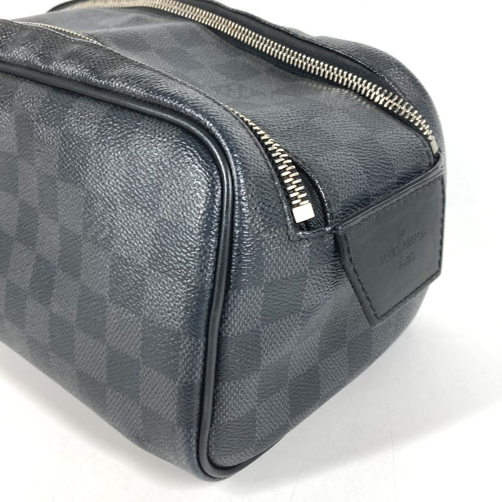 LOUIS VUITTON N40127 Damier Graphite Dopp Kit Dopp Kit Bag Pouch Clutch Bag Cluch Bag DamierGraphiteCanvas Black Used