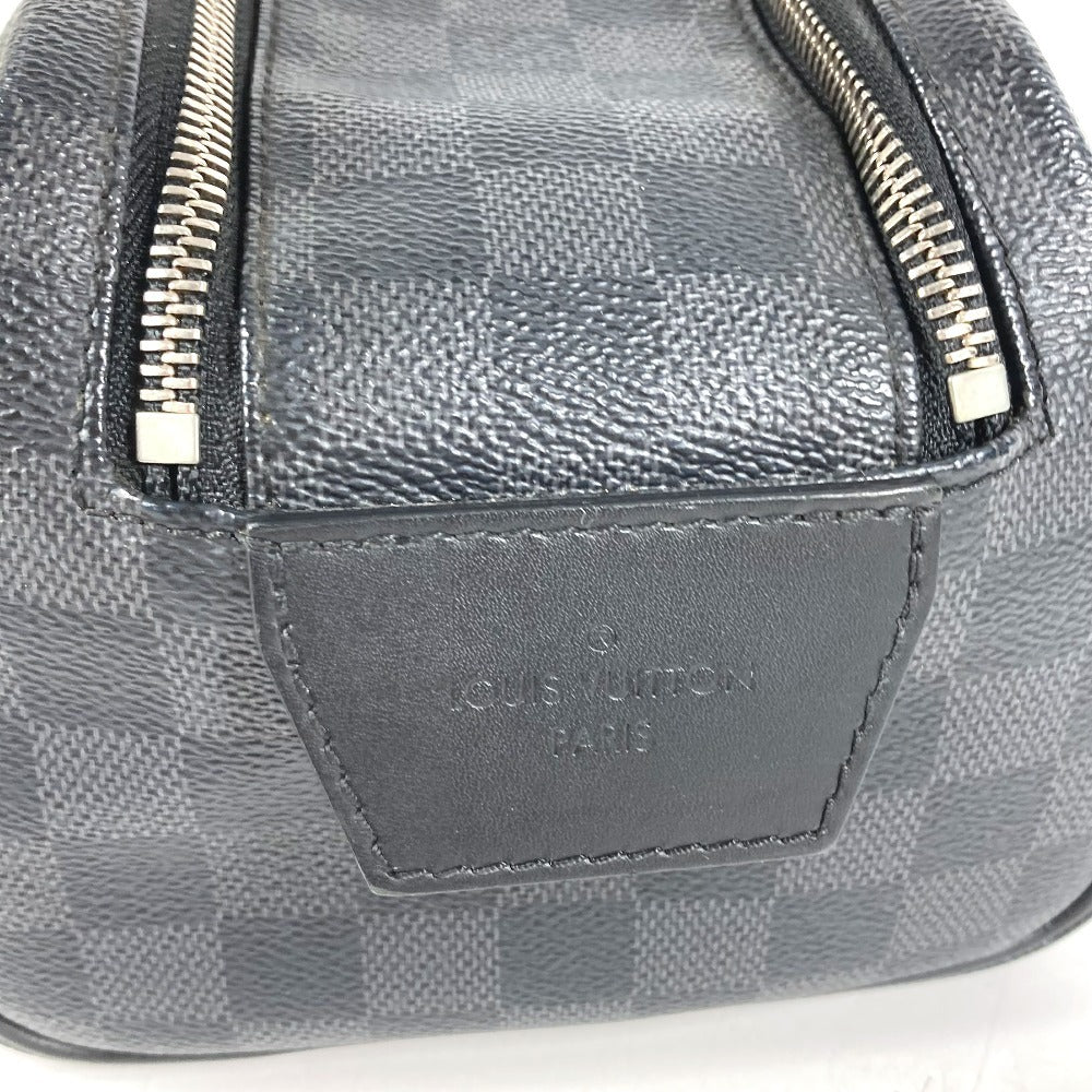 LOUIS VUITTON N40127 Damier Graphite Dopp Kit Dopp Kit Bag Pouch Clutch Bag Cluch Bag DamierGraphiteCanvas Black Used