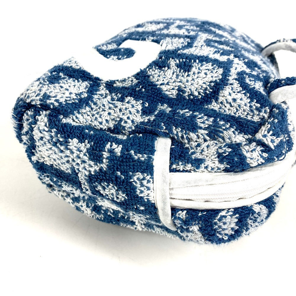 Dior Trotter Logo No. 2 Pile Pouch Bag Makeup Pouch 1 Cosmetics Pouch Hand Bag cotton blue/White Used