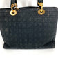 Dior Lady CHRISTIAN DIOR Lady Dior Cannage Bag Tote Bag Hand Bag Nylon canvas Black Used