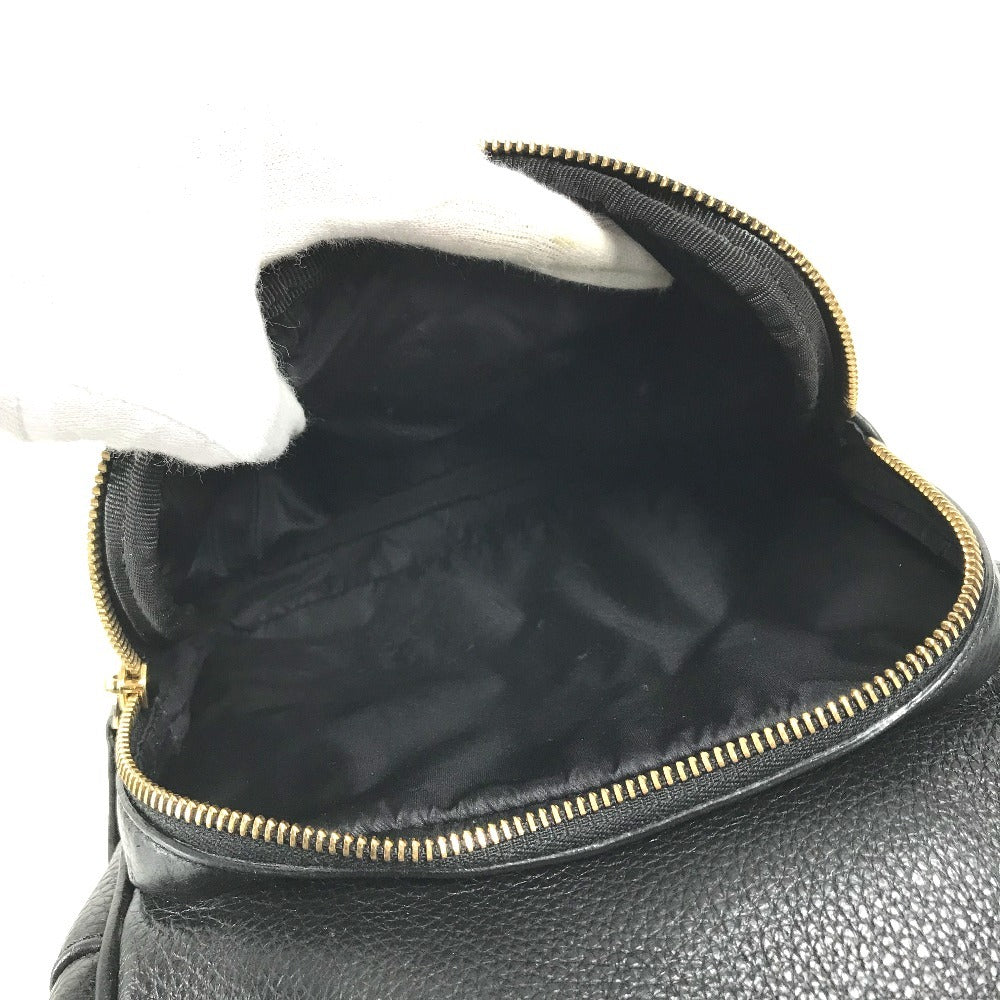 VERSACE medusa logo Belt Bag Cross Shoulder Bag body bag Leather Black/Gold Used