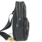 VERSACE medusa logo Belt Bag Cross Shoulder Bag body bag Leather Black/Gold Used