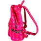 MCM All-over logo Visetos studs bag backpack Backpack Leather pink Used