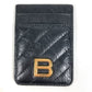 BALENCIAGA 782132 Crush Magnetic Card Holder Business card holder, pass case, magsafe Card Case Leather Black Used