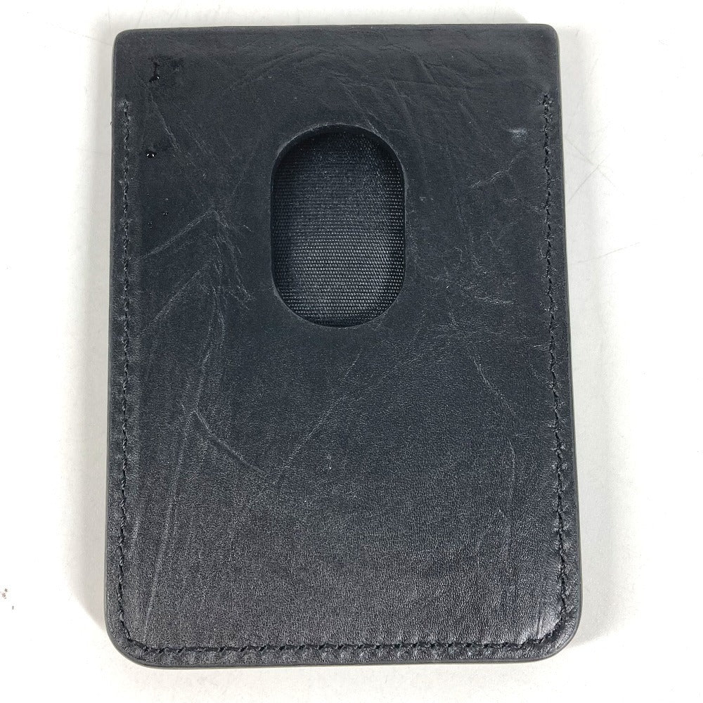 BALENCIAGA 782132 Crush Magnetic Card Holder Business card holder, pass case, magsafe Card Case Leather Black Used