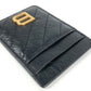 BALENCIAGA 782132 Crush Magnetic Card Holder Business card holder, pass case, magsafe Card Case Leather Black Used