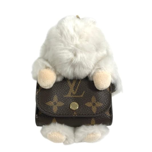 LOUIS VUITTON M03230 Monogram Bag Charm LV Cute Bunny Bag Charm Key Holder MonogramCanvas Brown Used
