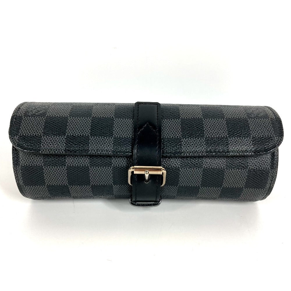 LOUIS VUITTON N41137 Damier Graphite Etui 3 Montres Etui3 Montres Pouch, watch case, watch case Pouch DamierGraphiteCanvas Black Used