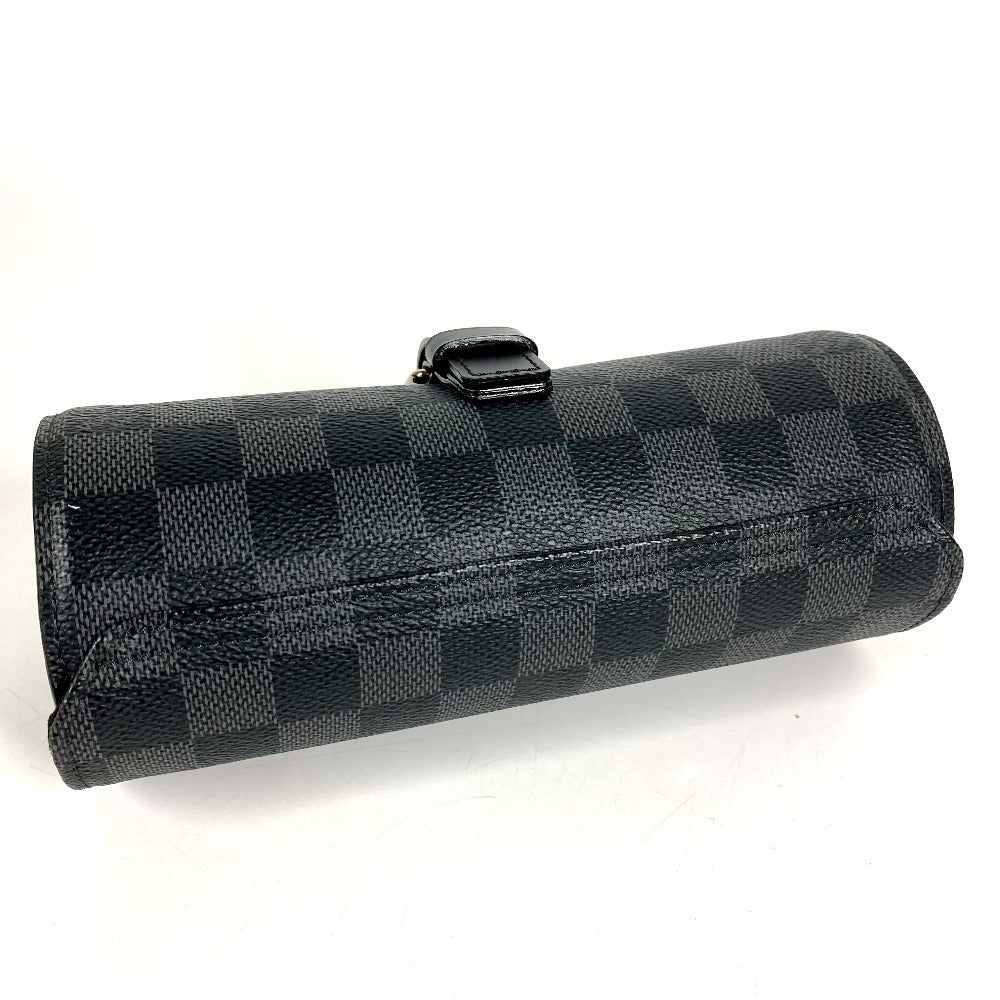 LOUIS VUITTON N41137 Damier Graphite Etui 3 Montres Etui3 Montres Pouch, watch case, watch case Pouch DamierGraphiteCanvas Black Used