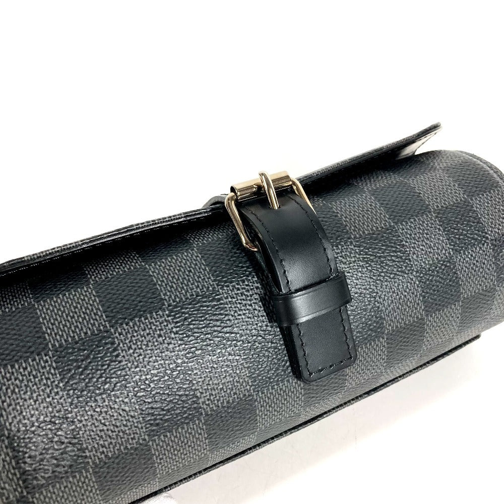 LOUIS VUITTON N41137 Damier Graphite Etui 3 Montres Etui3 Montres Pouch, watch case, watch case Pouch DamierGraphiteCanvas Black Used