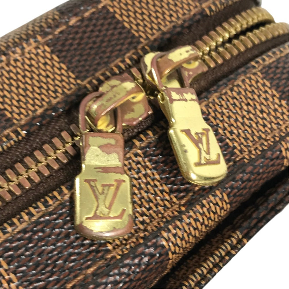 LOUIS VUITTON N51994 Damier Geronimos Bag Shoulder Bag Waist Pouch body bag Damier Canvas Ebene Brown Used