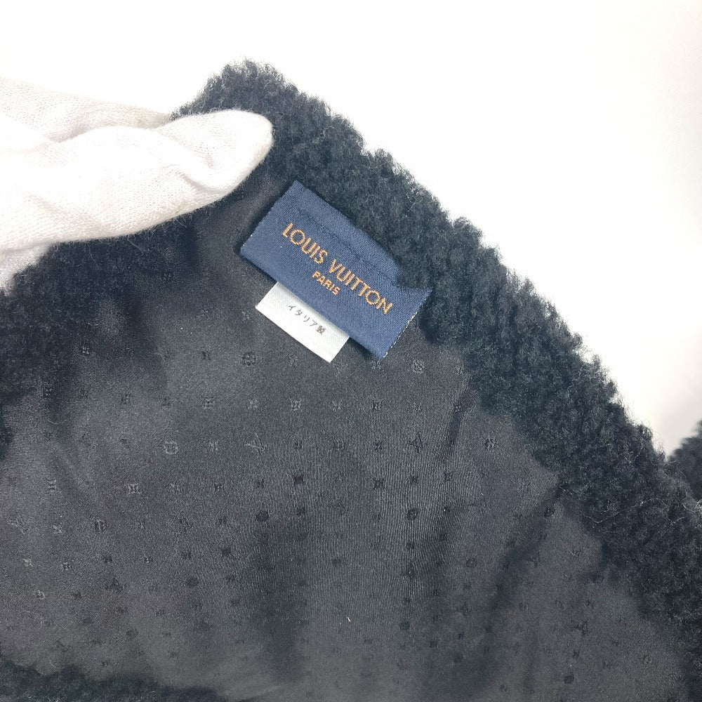 LOUIS VUITTON M69972 Monogram Charpes Mouton Teddy Fur Tippet Accessories Scarf Shearing Black Used