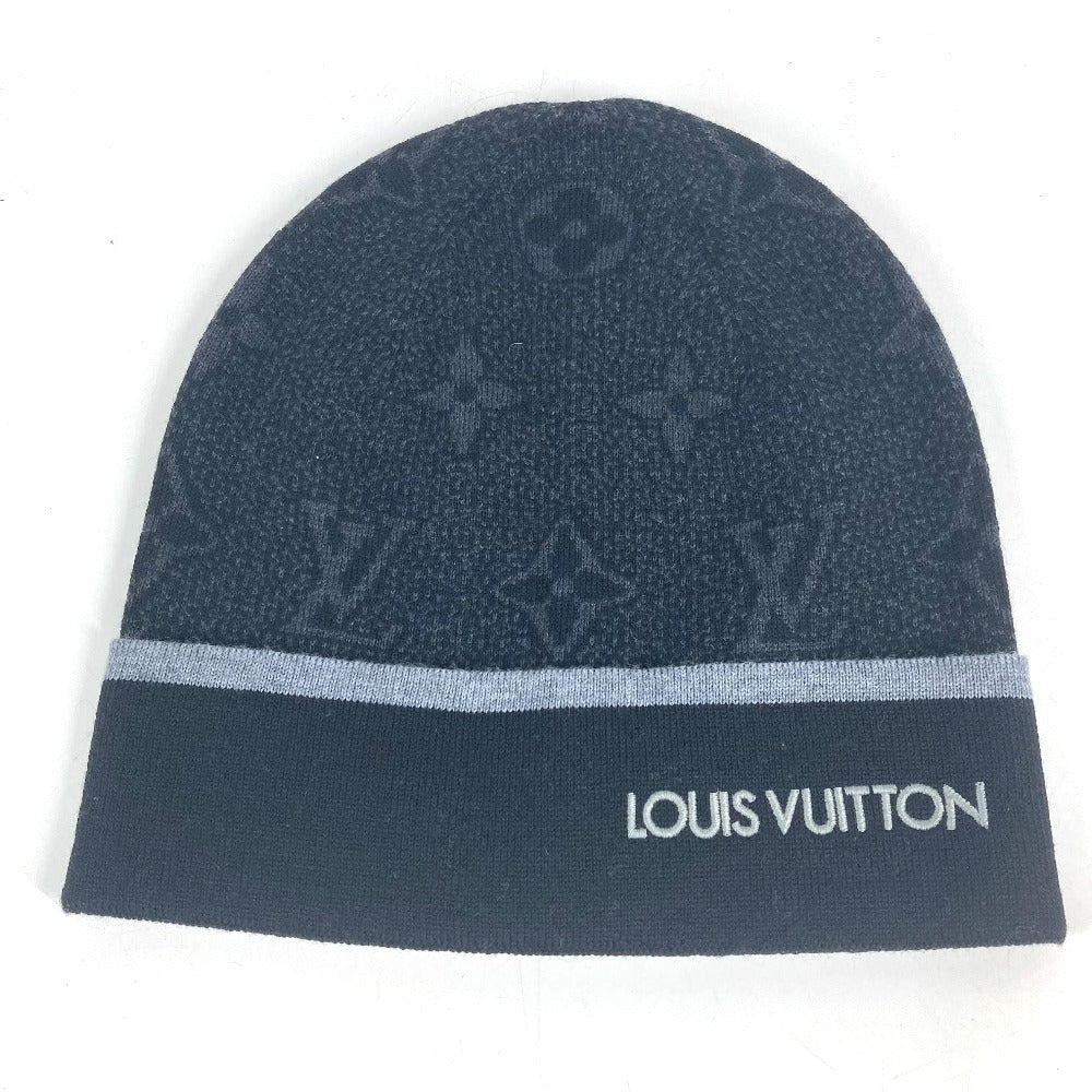 LOUIS VUITTON M73469 Beanie My Monogram Eclipse beanie hat knit hat knit cap Knit hat wool Black Used
