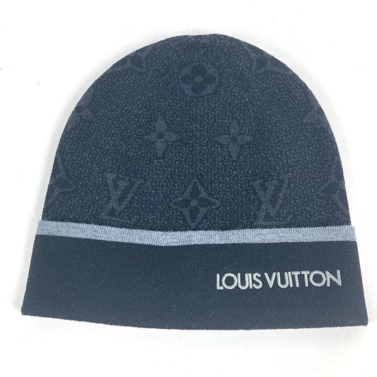 LOUIS VUITTON M73469 Beanie My Monogram Eclipse beanie hat knit hat knit cap Knit hat wool Black Used