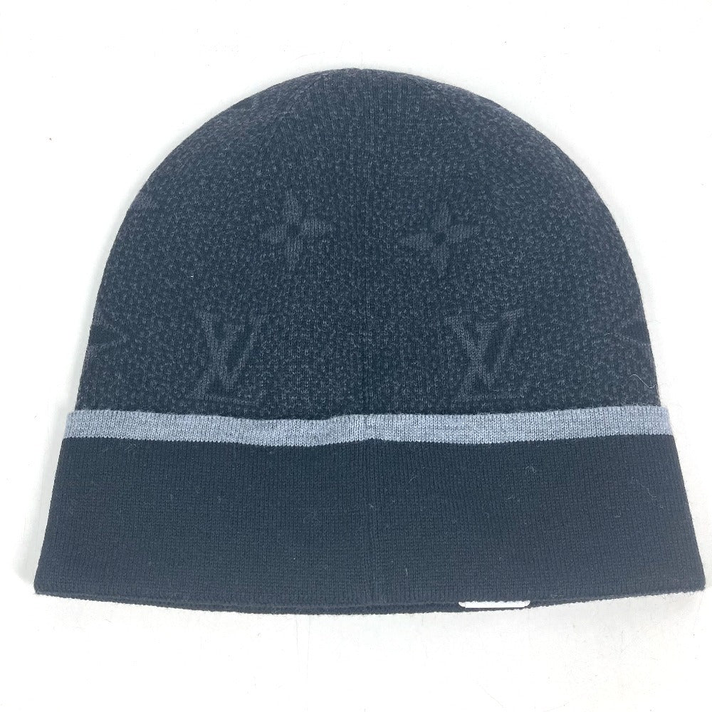 LOUIS VUITTON M73469 Beanie My Monogram Eclipse beanie hat knit hat knit cap Knit hat wool Black Used
