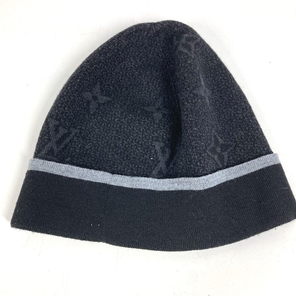 LOUIS VUITTON M73469 Beanie My Monogram Eclipse beanie hat knit hat knit cap Knit hat wool Black Used