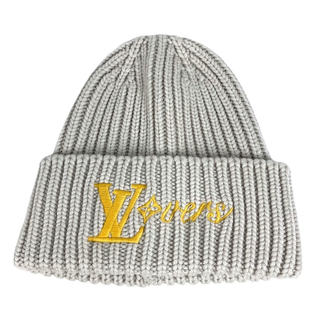 LOUIS VUITTON M7817A Beanie LV Birds LV Logo beanie hat knit hat knit cap Knit hat wool Light gray based Used