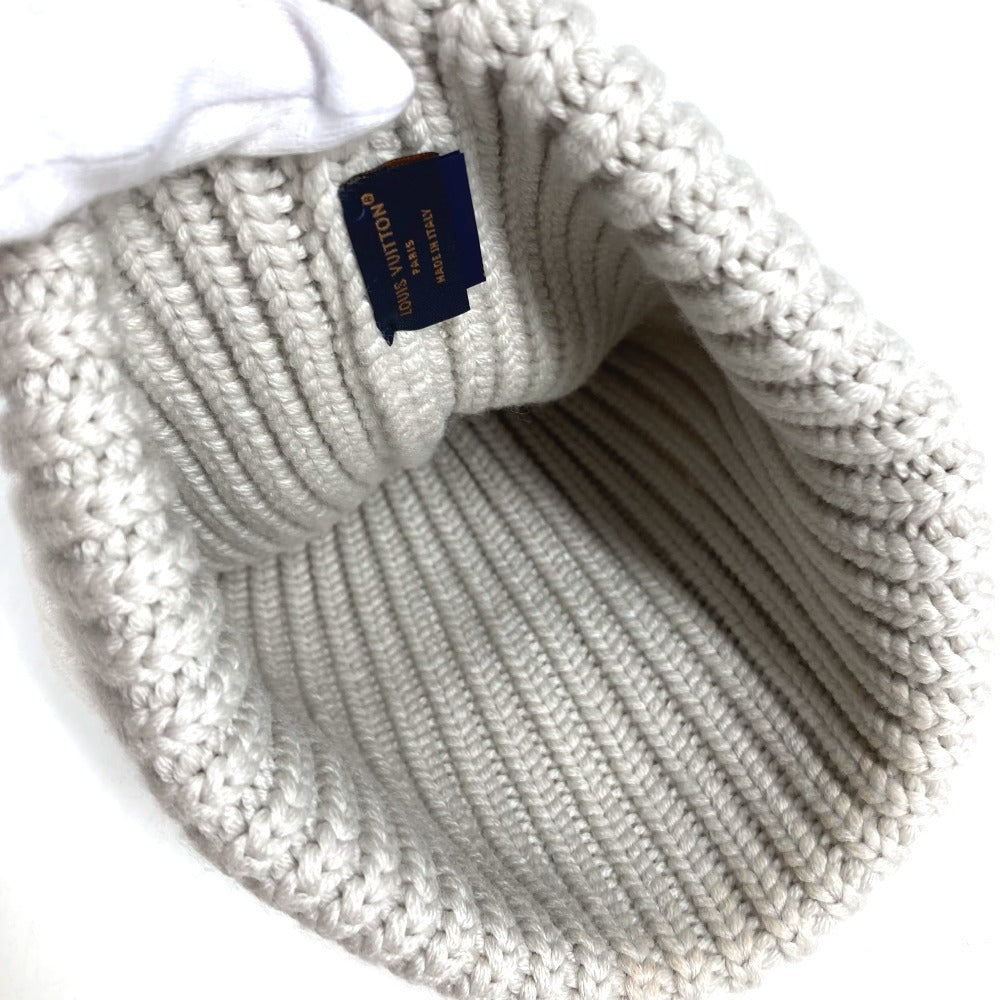 LOUIS VUITTON M7817A Beanie LV Birds LV Logo beanie hat knit hat knit cap Knit hat wool Light gray based Used