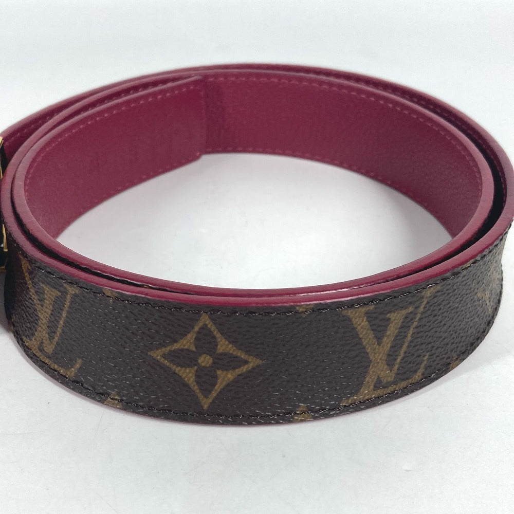 LOUIS VUITTON M0072W Monogram CeintureLV Initial 30mm Accessories LV Buckle belt MonogramCanvas Brown/Wine red Based Used
