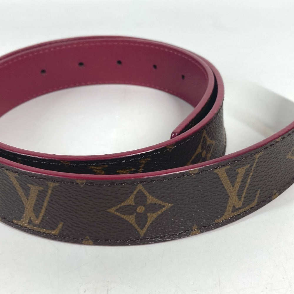 LOUIS VUITTON M0072W Monogram CeintureLV Initial 30mm Accessories LV Buckle belt MonogramCanvas Brown/Wine red Based Used