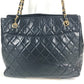 CHANEL vintage CC Logo CC Mark Matelasse Quilted Bag Tote Bag Double Chain Bag Shoulder Bag Leather Black/Gold Used