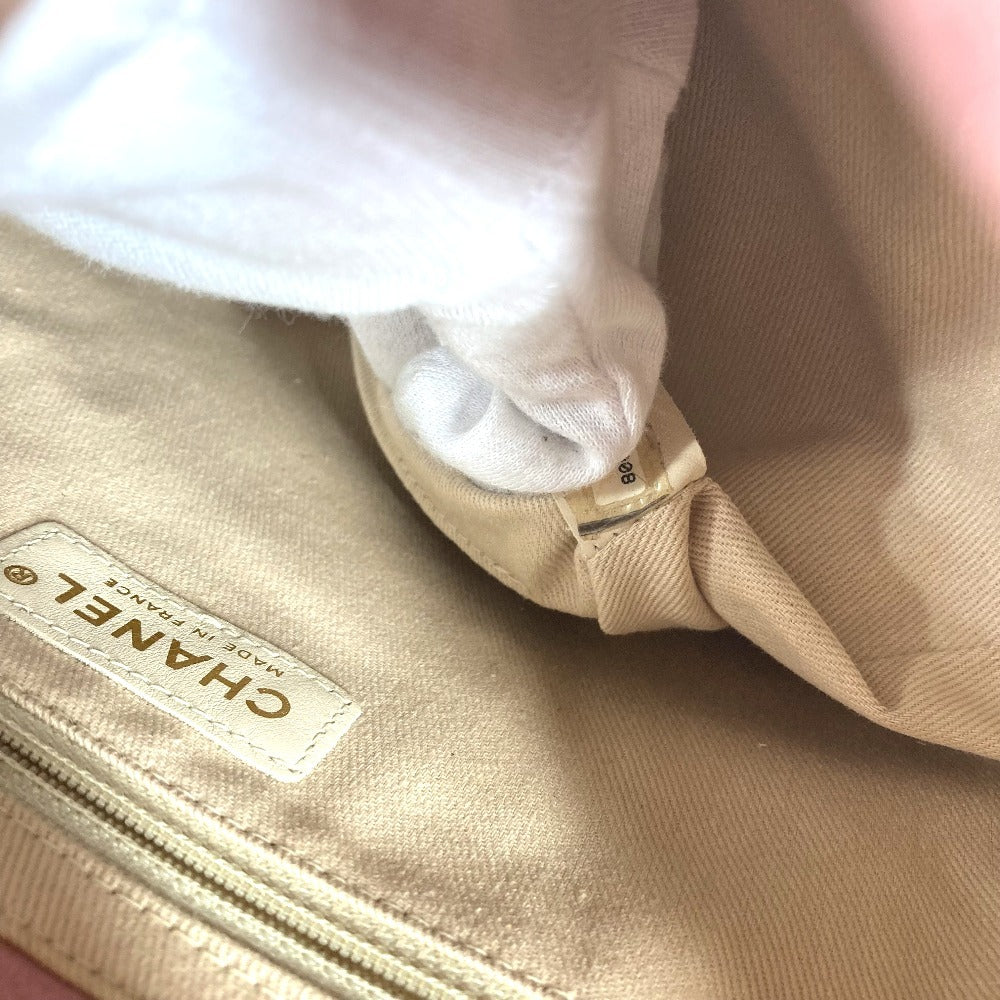 CHANEL CC logo CC Mark Camellia Tote Bag Shoulder Tote Shoulder Bag suede / Leather pink Used