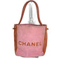 CHANEL CC logo CC Mark Camellia Tote Bag Shoulder Tote Shoulder Bag suede / Leather pink Used