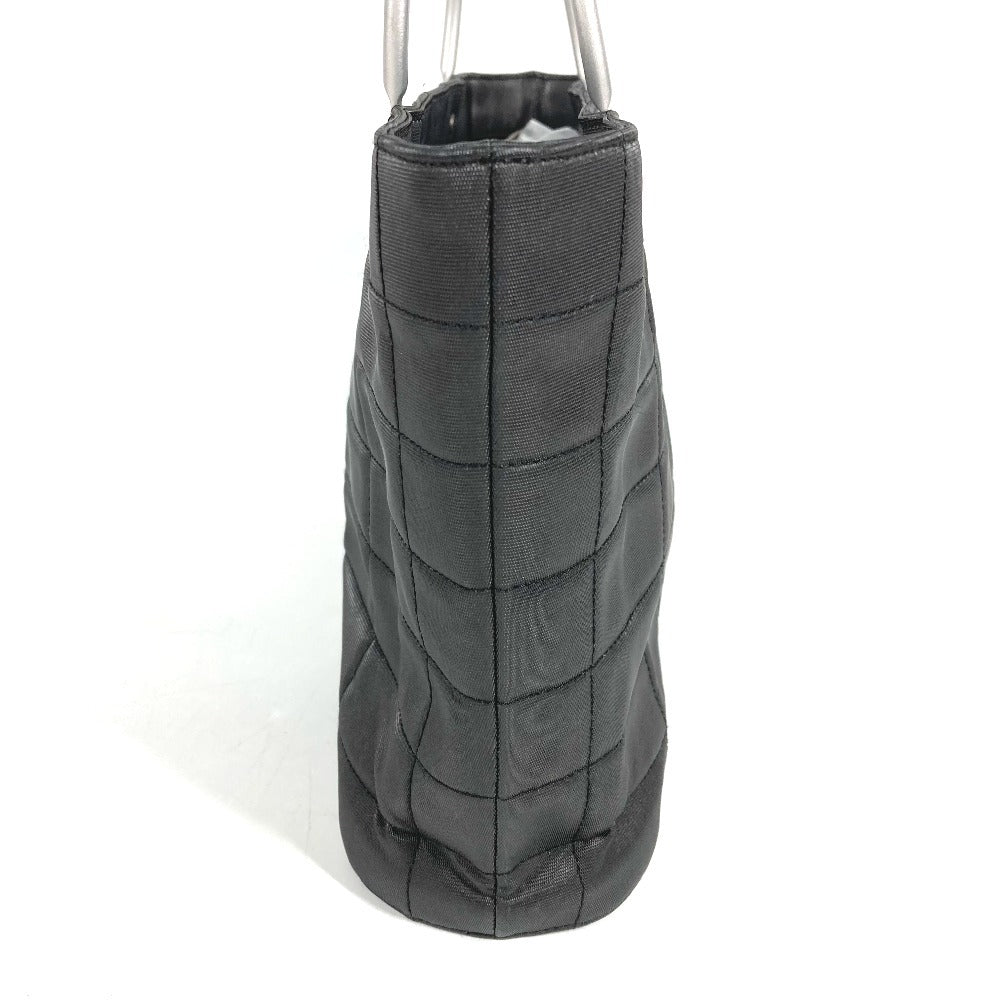 CHANEL Chocolate bar Metal handle CC CC Mark Russian Bag Tote Bag Hand Bag Nylon canvas Black Used