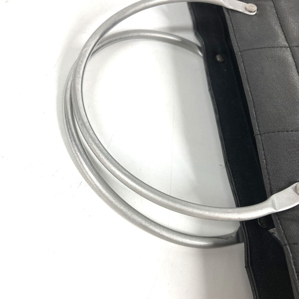CHANEL Chocolate bar Metal handle CC CC Mark Russian Bag Tote Bag Hand Bag Nylon canvas Black Used