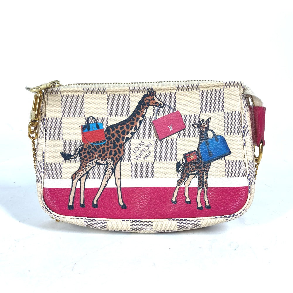 LOUIS VUITTON N62200  ダミエアズール キリン ミニ・ポシェット・アクセソワール カバン アクセサリーポーチ ハンドバッグ ショルダーバッグ ダミエアズールキャンバス レディース ホワイト - brandshop-reference