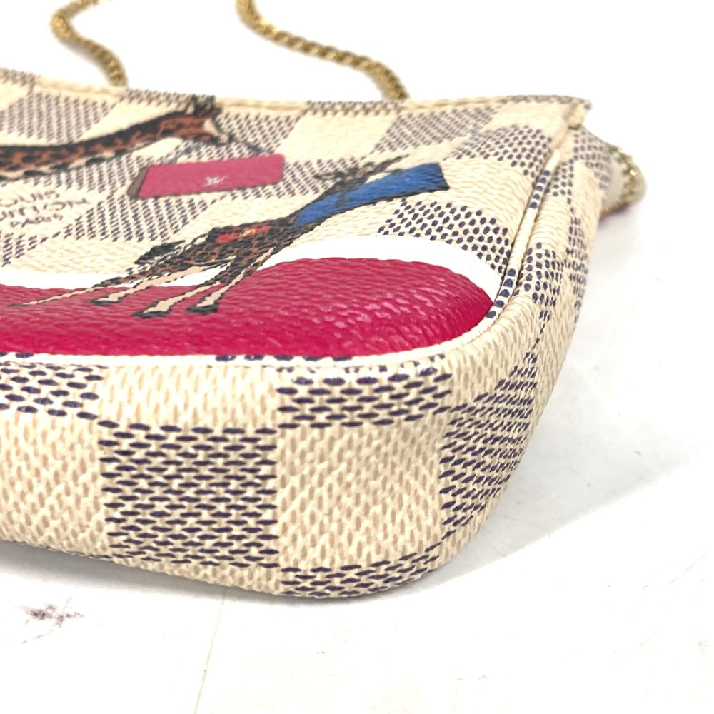 LOUIS VUITTON N62200  ダミエアズール キリン ミニ・ポシェット・アクセソワール カバン アクセサリーポーチ ハンドバッグ ショルダーバッグ ダミエアズールキャンバス レディース ホワイト - brandshop-reference