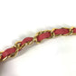 Vintage CHANEL Coin Chain Belt, Ribbon Pants Belt, Leather, Women's, Pink