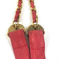 Vintage CHANEL Coin Chain Belt, Ribbon Pants Belt, Leather, Women's, Pink