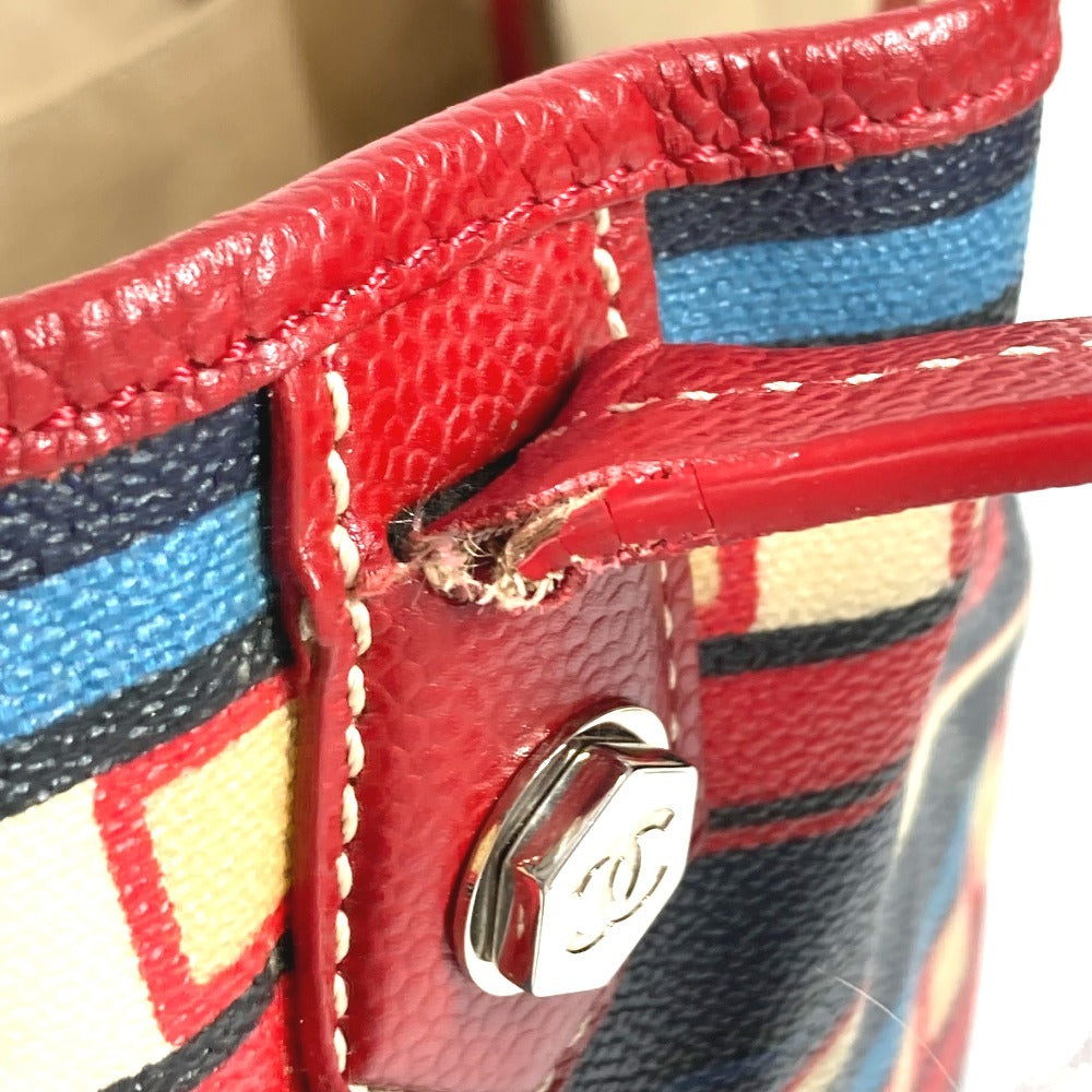 CHANEL セントラルステーション 肩掛け ショルダーバッグ カバン トートバッグ PVC/レザー レディース レッド