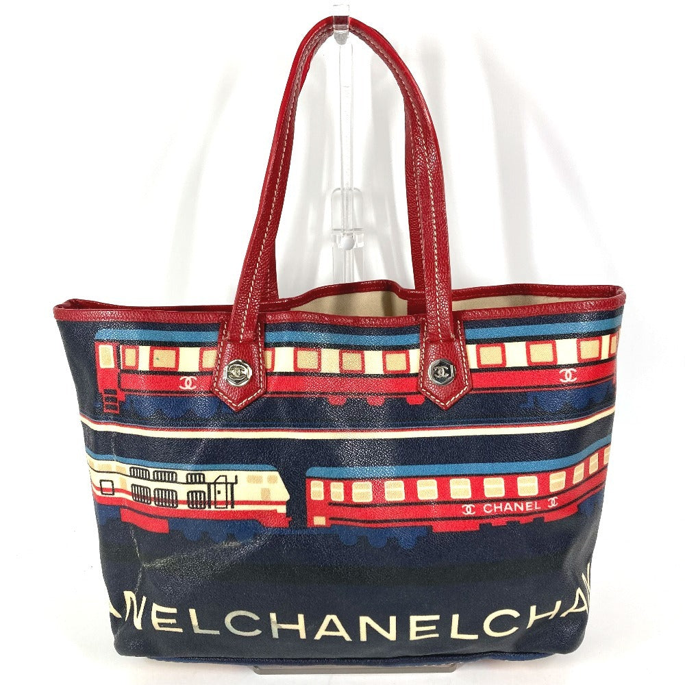 CHANEL セントラルステーション 肩掛け ショルダーバッグ カバン トートバッグ PVC/レザー レディース レッド