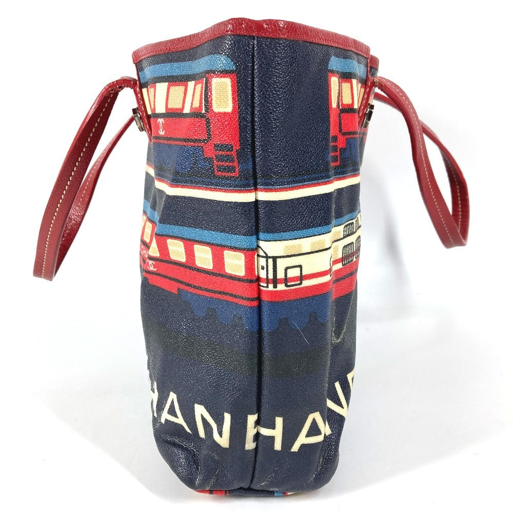 CHANEL セントラルステーション 肩掛け ショルダーバッグ カバン トートバッグ PVC/レザー レディース レッド